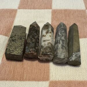 Natural Stone Obelisk Set - Earth Tones